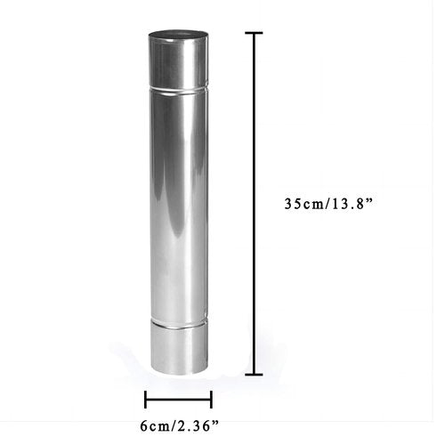 Stove Pipe 2.36" Chimney Pipe Thicken Stainless Steel Solowilder Chimney Cap Wood Stove Flue Extend 14" (7 pcs)