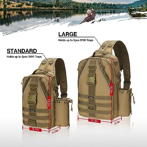 Piscifun Fishing Backpack with Rod Holder, Lightweight Sling Bag Storge Gear and Equipment