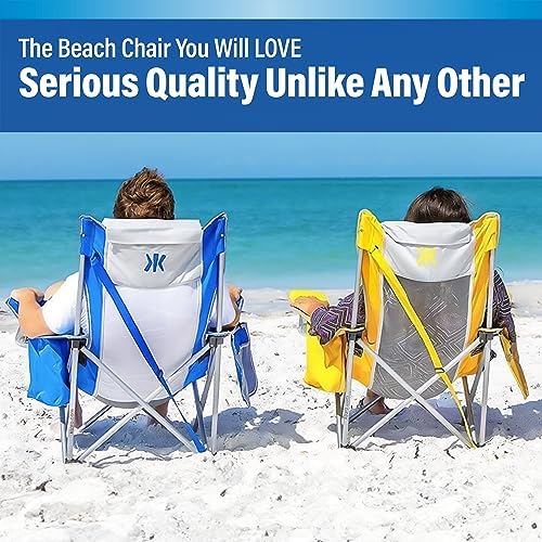 Fiji Sunset Orange Kijaro Beach Sling Chair with Cooler & Detachable Pillow