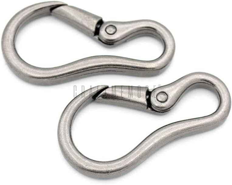 CRAFTMEMORE 2pcs 2 Inches Carabiner Spring Snap Hook Paracord Camping Keychain Accessories Push Gate Spring Clips HR8