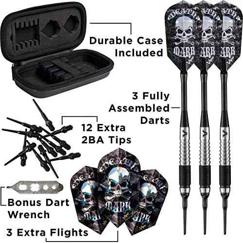 Viper Desperado 80% Tungsten Soft Tip Darts with Storage/Travel Case: Death Mark, 18 Grams