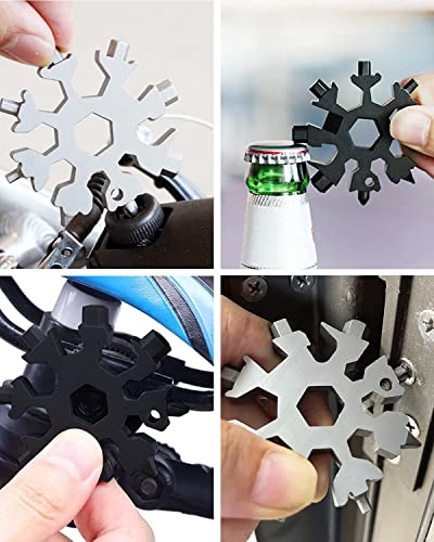 18-in-1 Snowflake Multitool for Adults Men Black & Silver Christmas Gift