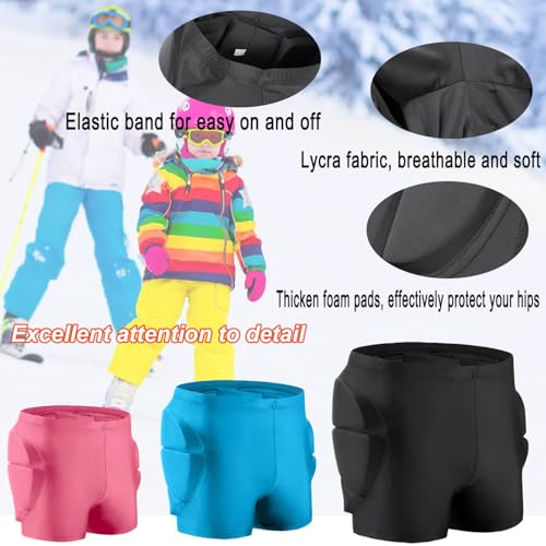 Black Small 3D Hip Protective Pads for Skating & Sports Kids Adults