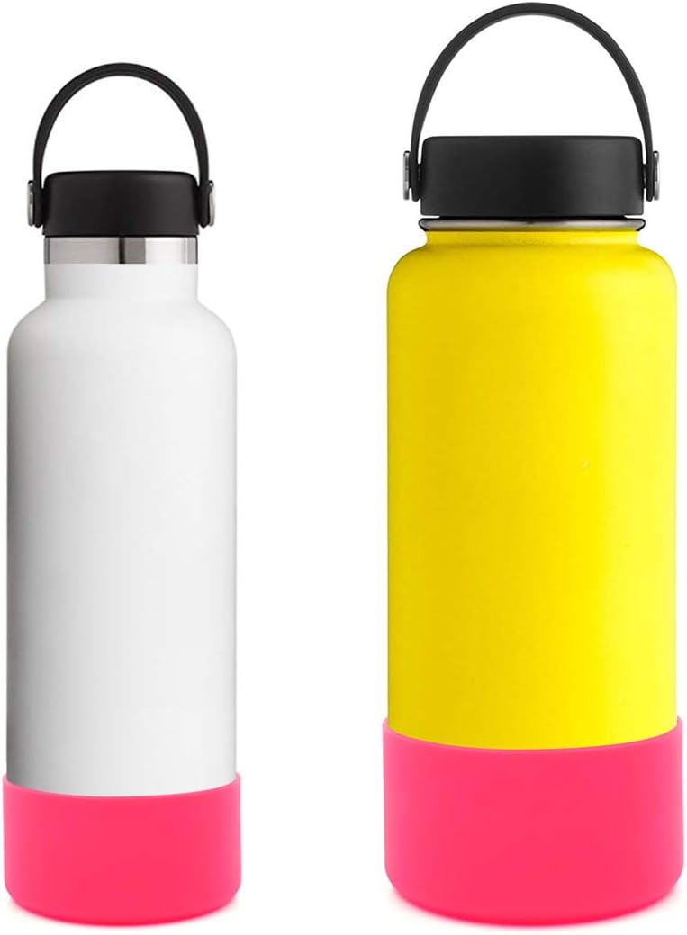 Flaskars Protective Silicone Boot for 12oz - 40 oz Hydroflask Water Bottles Anti-Slip Bottom Stanley Sleeve Cover Bumper (Black, Fits Hydroflask 32 and 40 OZ)