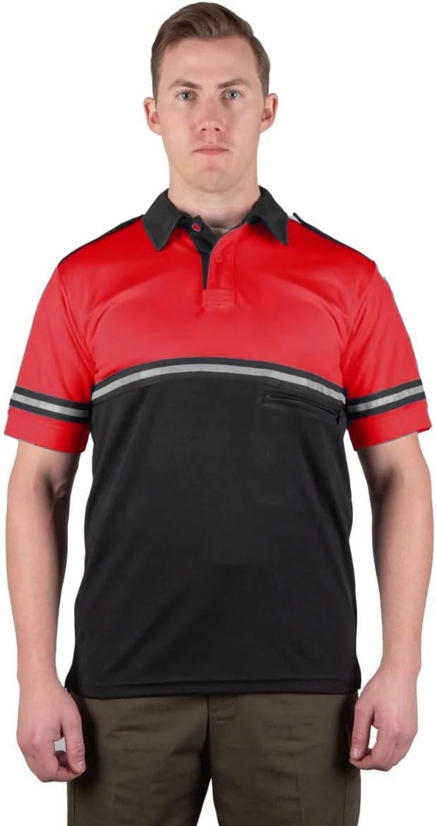 First Class Two Tone Bike Patrol Shirt with Reflective Stripes and Zipper Pocket