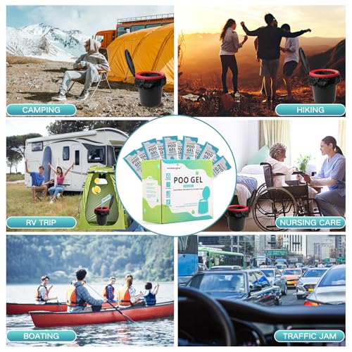 Oceanengine Portable Toilet Absorbent Gel Pack - Camping & Outdoor Use, 100 Packets