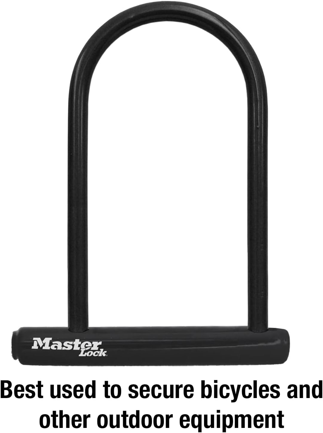 Master Lock Black Bike Lock with Key, Standard Size U-Lock for Bicycles and Other Outdoor Equipment, Anti-Theft Lock for Bikes, 8320D