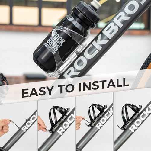 ROCKBROS Bike Water Bottle Holder Ultra-Light Bicycle Bottle Cages with Screws Tool, Universal Bike Cup Holder Rack for Road MTB Bikes