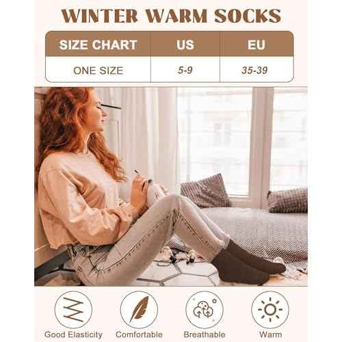 YSense Wool Socks for Women, Winter Boot Socks Stocking Stuffers Gifts for Women Warm Crew Hiking