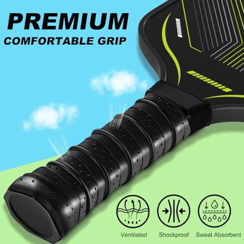 Pickleball Paddles Set of 4 Lightweight Graphite - Black Variation