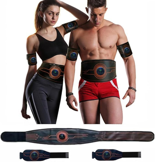 Fitness Workout Toner Abs Training Gear EMS Muscle Stimulator Massage belt for Abdominal/Waist/Arm/Leg Full Set Fit 23''-60''
