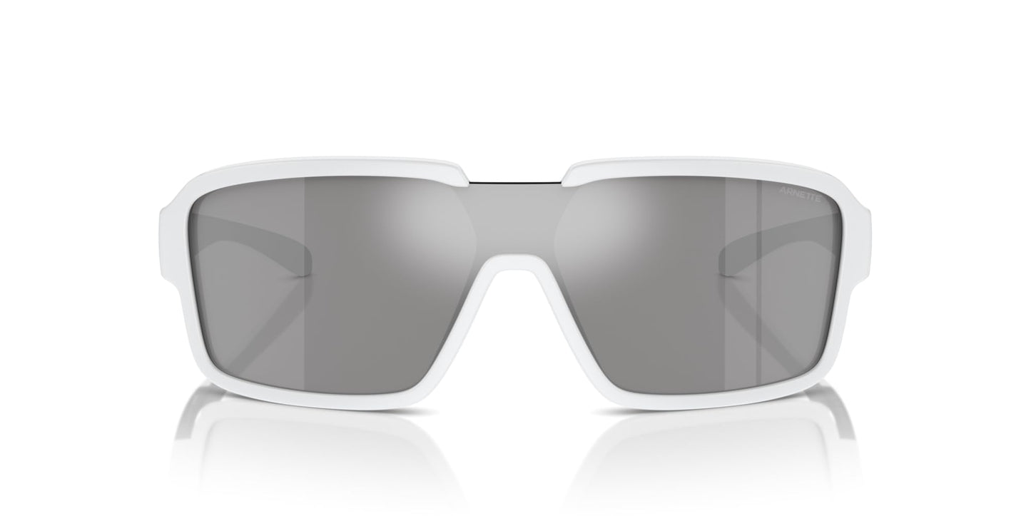ARNETTE Man Sunglasses White Matte/Shiny Frame, Light Grey Mirror Silver Lenses, 0MM