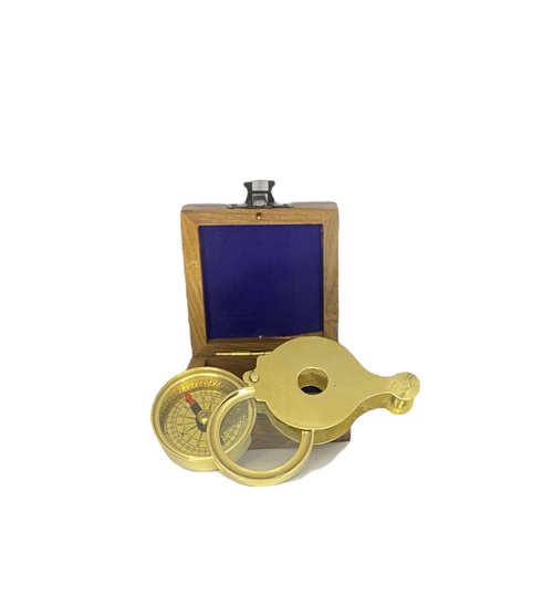 Metalarto Discovery Nautical Brass Working Compass & Magnifier with Handmade Rosewood Box-Authentic Modela Maritime Directional Nautical Compass Unisex Navigationl Gift