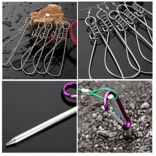 5m Stainless Steel Fish Stringer Kit with Float & 10 Snaps for Live Fish