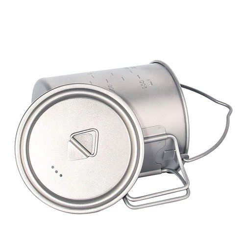 HUIOP Titanium Pot, 750ml/900ml/1100ml Ultralight Titanium Pot Water Mug Cup with Lid and Foldable Handle Outdoor Camping Cooking Picnic