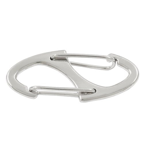 Coufce 20 Pieces 1.6 Inch S Spring Snap Hook, Silver Keychain Hook Metal Carabiner Clip, Double Snap Hook for Camping Fishing Hiking Outdoor Sports