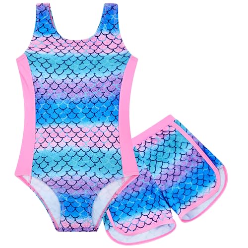 Toddler Girls One-Piece Swimsuit Bathing Suit with Shorts - Pink 4-5T