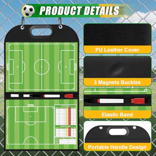 Soccer Coaching Board Kit - Foldable Magnetic Tactical Display with Carry Handle