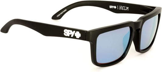 Spy Helm Sunglasses Matte Black Happy Bronze with Light Blue Spectra Lens