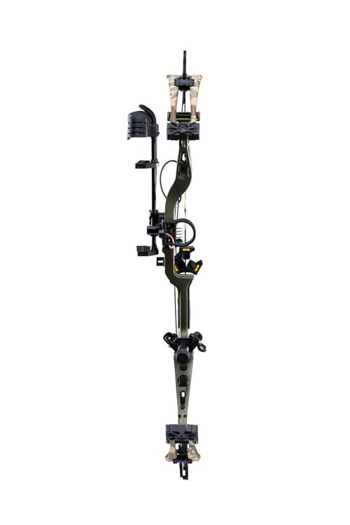 Bear Archery Adapt 2 Ready to Hunt Compound Bow Archery Set with Archery Accessories Including IMS V-Biscuit Rest, 4 Pin Sight, & Stabilizer, 24”- 31” Draw Length, Up to 320 FPS