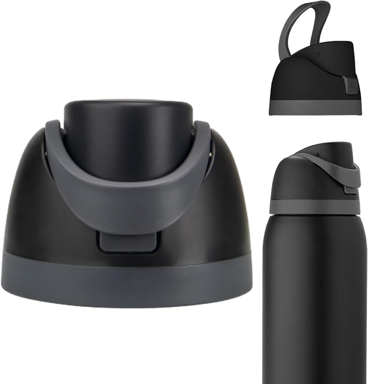 JIZHOUYAO Replacement Lid for Owala Freesip, Replacement Cap Compatible with Owala Freesip Cup 16oz 24oz 32oz 40oz,BPA-Free Replacement One Button Accessory for Owala Free Sip (Black)