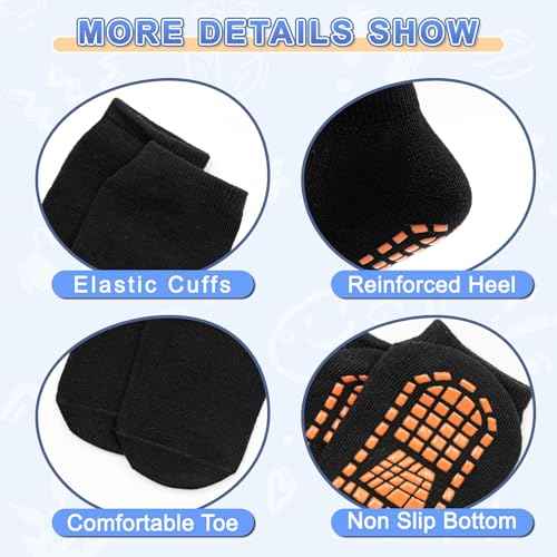 SkiBeaut Kid Trampolines Socks Ankle Grips Non Slip Child Socks for Boys Girls 2-5/6-9/10-13 Years