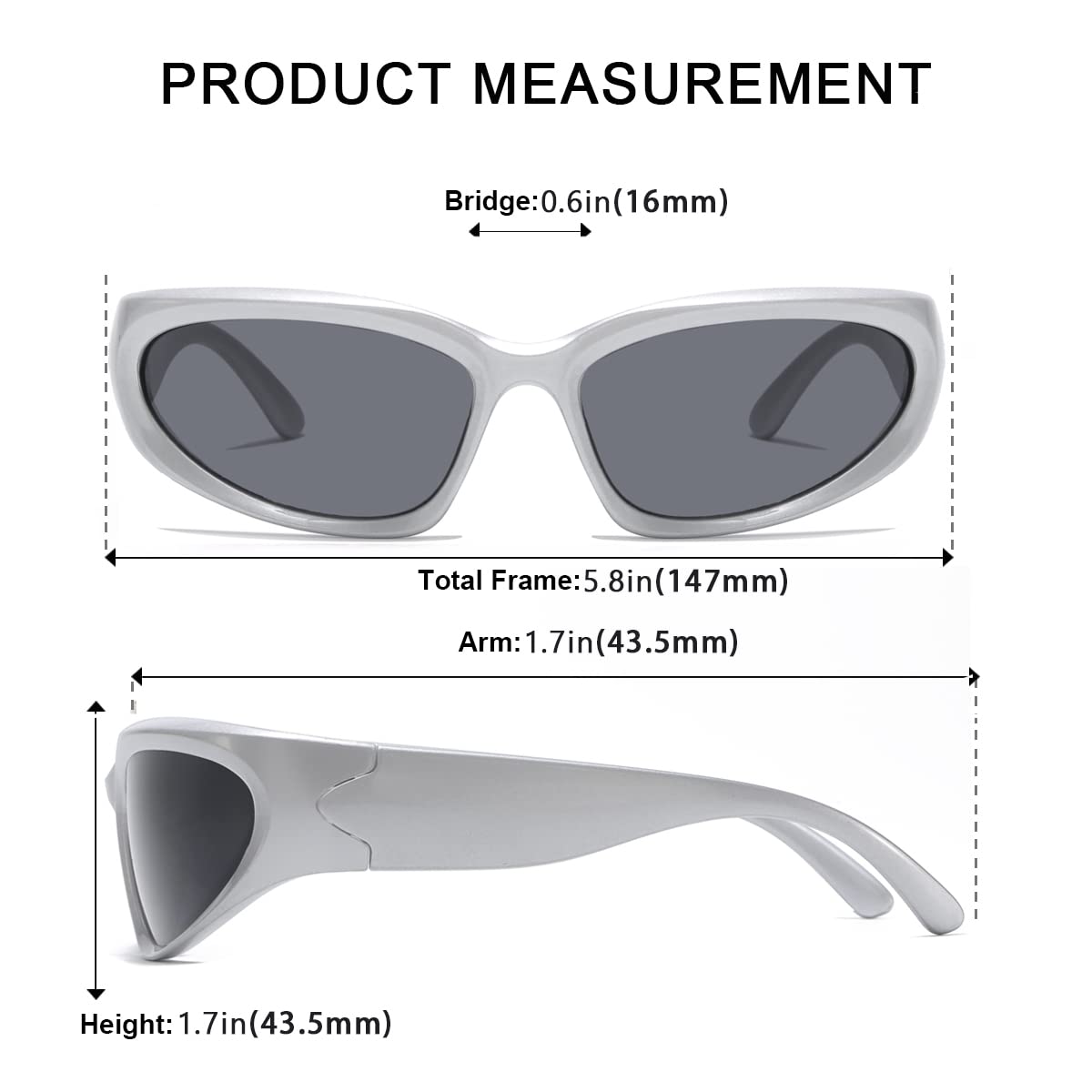 aisswzber Wrap Around Sports Sunglasses for Men Women Fashion Oval Thick Frame Lightweight Durable Plastic for Outdoor UV400