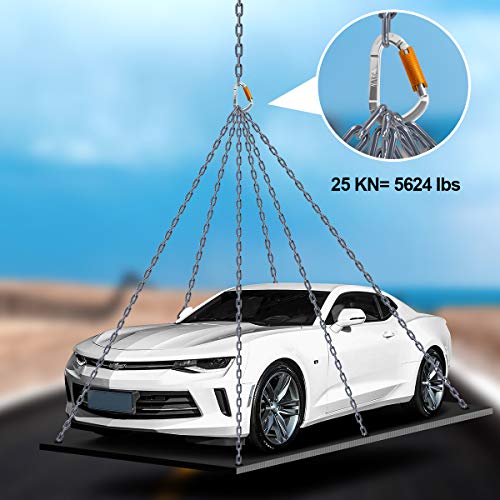 Auto Locking Rock Climbing Carabiner Clips - Silver 2 Pack Heavy Duty 25KN 5620 lbs