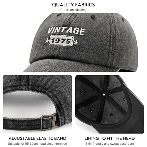 50th Birthday Gifts for Him Her, Happy 50th Birthday Decorations, Embroidered Baseball Cap Adjustable