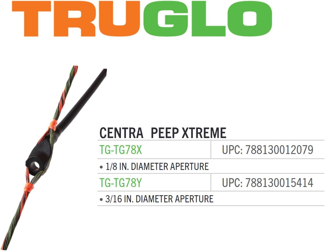Truglo Centra Peep Xtreme Durable Lightweight Effective Versatile Easily Attached Hunting Archery Peep Sight w/Tubing - Diameter Options