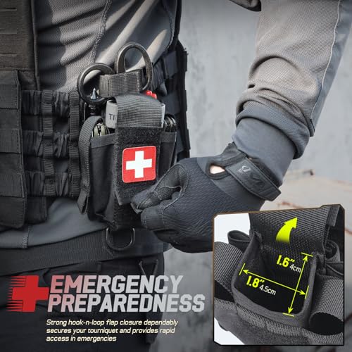 WYNEX Tactical Tourniquet Holder Pouch MOLLE Belt IFAK Black