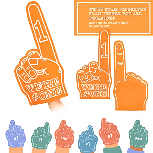 Orange Foam Finger 18 Inch We're # One Cheerleading Hand Sports Spirit Support