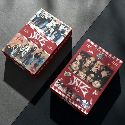 KPOP Stray Kids ATE Album Photocards Set - 55 Non-Repeatable KPOP Photo Cards for Fans, Gift for Boys and Girls, Red