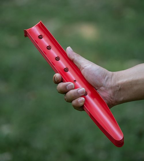 Takelablaze Aluminum Tent Stakes for Camping in Snow & Sand 10PCS Beach Canopy Tent Stakes U-Shaped Tent Pegs Lightweight Ground Nails for Beach Shade Canopy Hiking Backpacking Boating Picnic (Red)