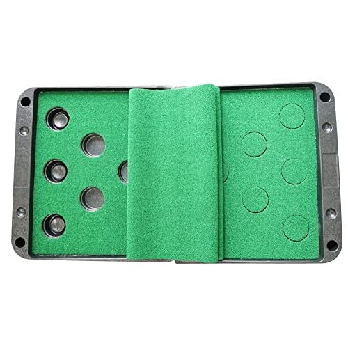 Fitvids Golf Pong Game Set, Putting Mat Indoor & Outdoor Golf Putters, 12 Hole Covers Putting Green Practice Training Aid Gifts for Home, Office, Backyard