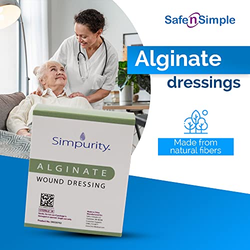 Calcium Alginate Wound Dressing 4x5 Inches - 10 Non-Stick Absorbent Pads for Heavy Exudate