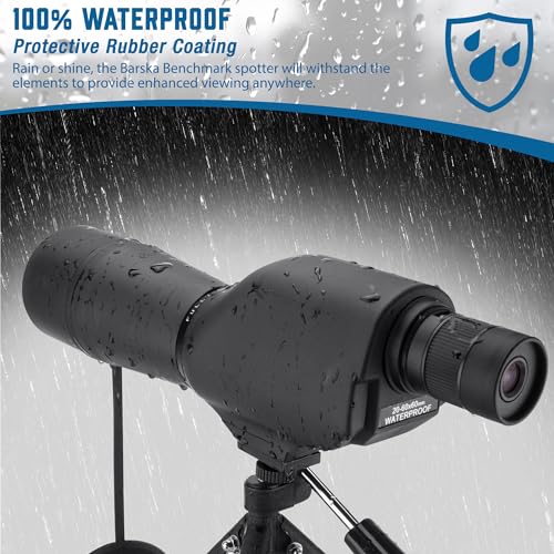 BARSKA 20-60x60 Waterproof Straight Spotting Scope with Tripod , Black