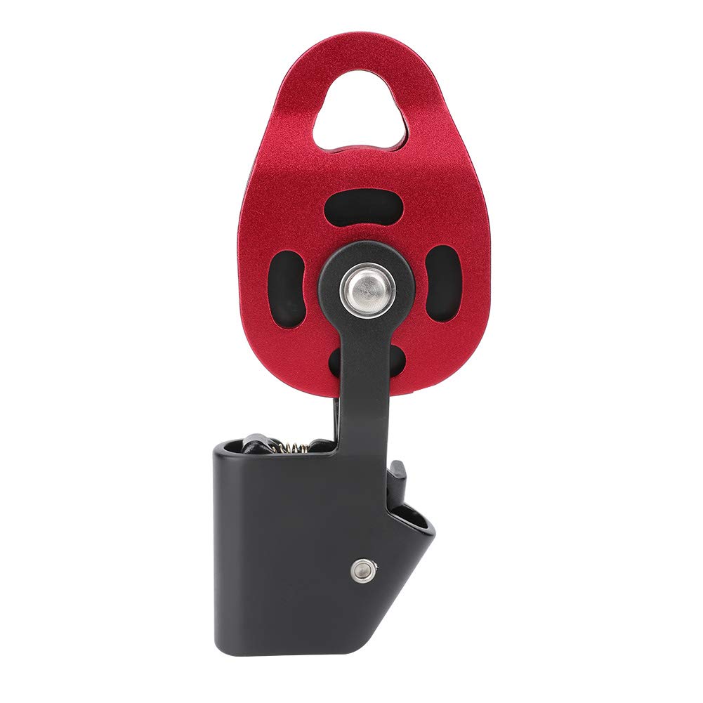4kn Climbing Pulley, Aluminium Heavy Duty Single Swivel Rope Pulley Block Designed for 8-12mm Climbing Rope, Ideal for Rope Climbing and Pulley Systems