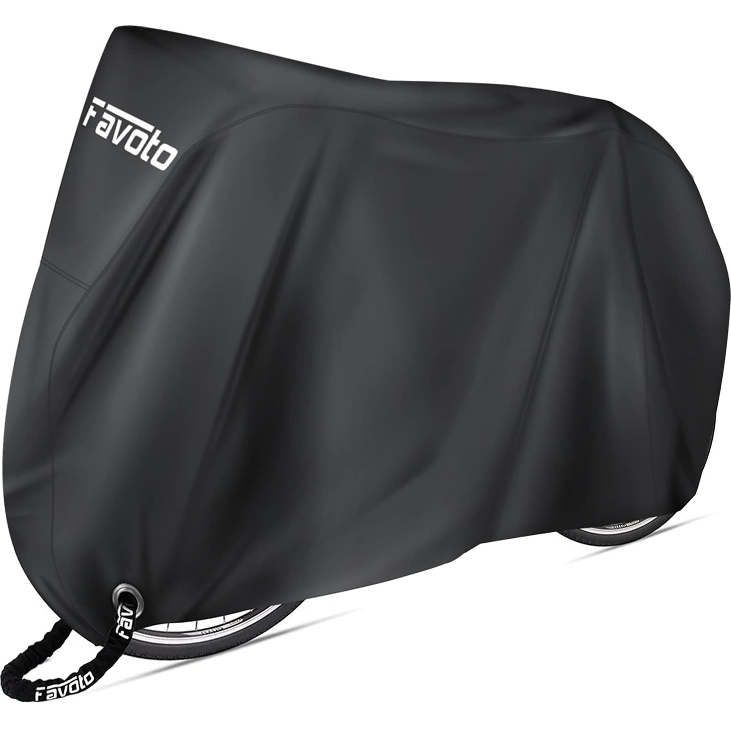 Favoto Bike Cover Waterproof Outdoor Storage for 1 or 2 Bikes Bicycle Cover Heavy Duty Rain Sun UV Dust Wind Proof with Storage Bag Bike Tarp for EBike Mountain Road City Bike, Black