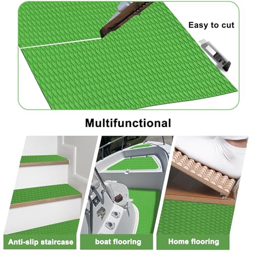 DIY EVA Foam Boat Decking Sheet with Traction Pad - Green / 94.5" x 21.6"