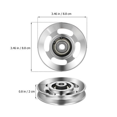 balacoo 6pcs Pulley System for Home Gym, Aluminum Alloy Cable Pulley Wheel for Gym Equipment Exercise Machine Pulldown Attachments