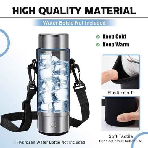 Water Bottle Holder Water Bottle Bag Carrier Neoprene Portable Sling Bag Cover Sleeve Case with Strap for Hiking(Black)