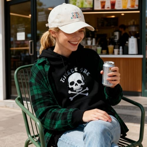 Beige Cool Aunt Energy Cap with Multicolor Embroidered Letters - Adjustable Women’s Baseball Hat