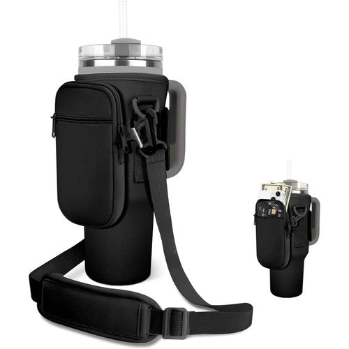 Crossbody Carrier Bag with Phone Pocket for Stanley 40 oz Tumbler with Handle & Simple Modern 40oz Tumbler - Water Bottle Sling Sleeve Holder for Stanley Cup Accessories with Adjustable Shoulder