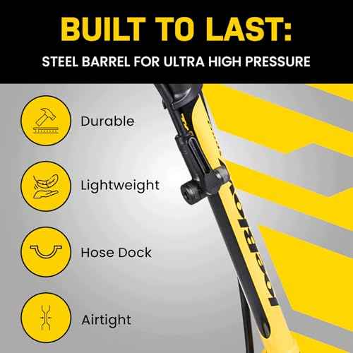 Topeak JoeBlow Sport III High-Pressure Bike Floor Pump ? 160 PSI, Durable Steel Barrel, 3¡± Analog Gauge, TwinHead DX5 Pump Head, Long Hose, Ergonomic Handle, Fits Presta, Schrader, & Dunlop Valves