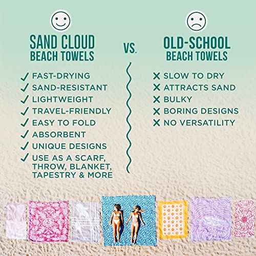 Sand Cloud Extra Large Turkish Beach Towel - Free 100% Organic Cotton Yarn Quick Dry for Beach, Picnic, Blanket or Bath As Seen on Shark Tank Marine Life (Whale XL)