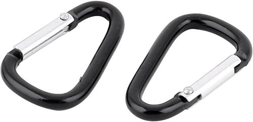 10-Pack Black Aluminum D-Shaped Carabiner Clips - Keychain Hooks for Camping, Hiking & Boating