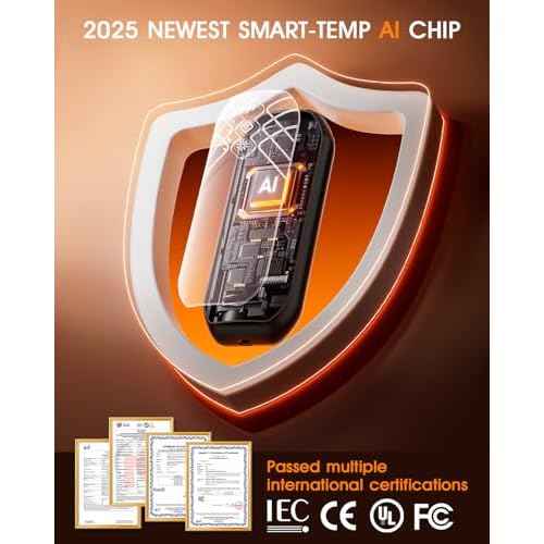 AI Hand Warmers Rechargeable 2 Pack - 6000mAh Electric Hand Warmer with LED Lights, 5-Temp Smart Control