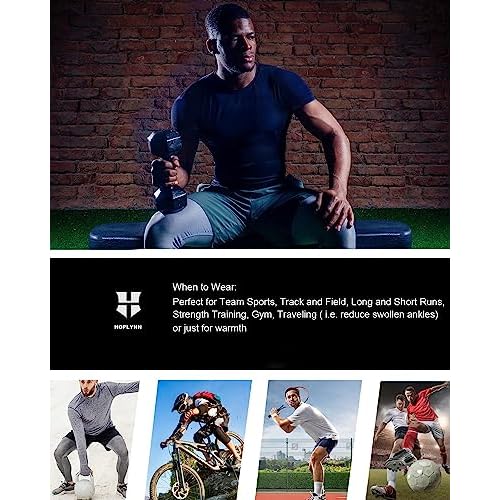 HOPLYNN 4/5 Pack Workout Compression Shirts Men Long/Short Sleeve Rash Guard Athletic Undershirt Gear T Shirt for Sports