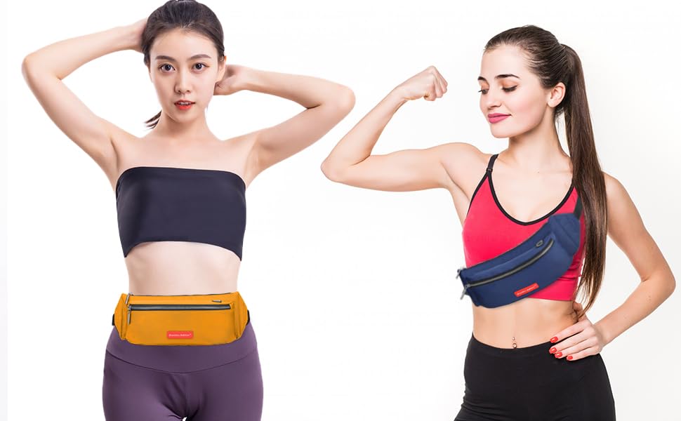 Extra-Large Crossbody Fanny Pack for Women Mens Waist Bag & Crystal Blue Belt Bags For Running Hiking Cycling and Travel
